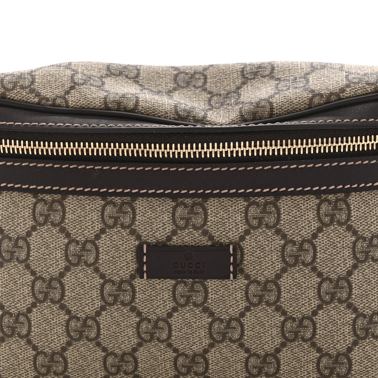 Gucci GG Supreme Monogram Belt Bag Dark Brown
