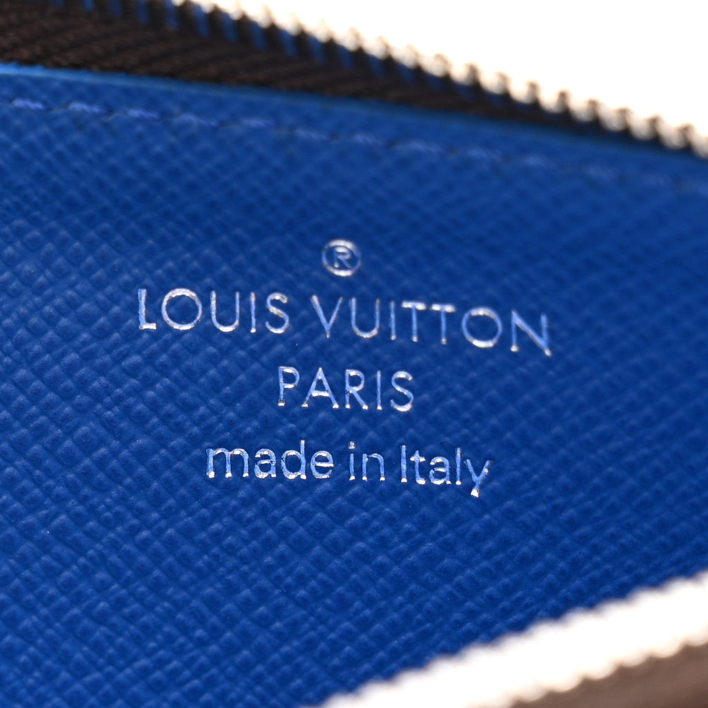 Louis Vuitton Monogram Calfskin Coin Card Holder Indigo Blue