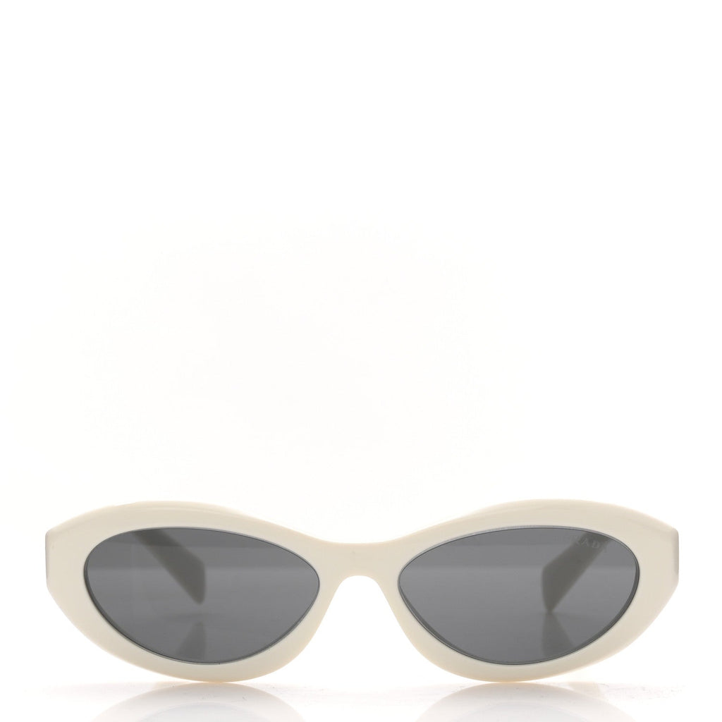 Prada Acetate Oval Sunglasses SPR 26Z Chalk White