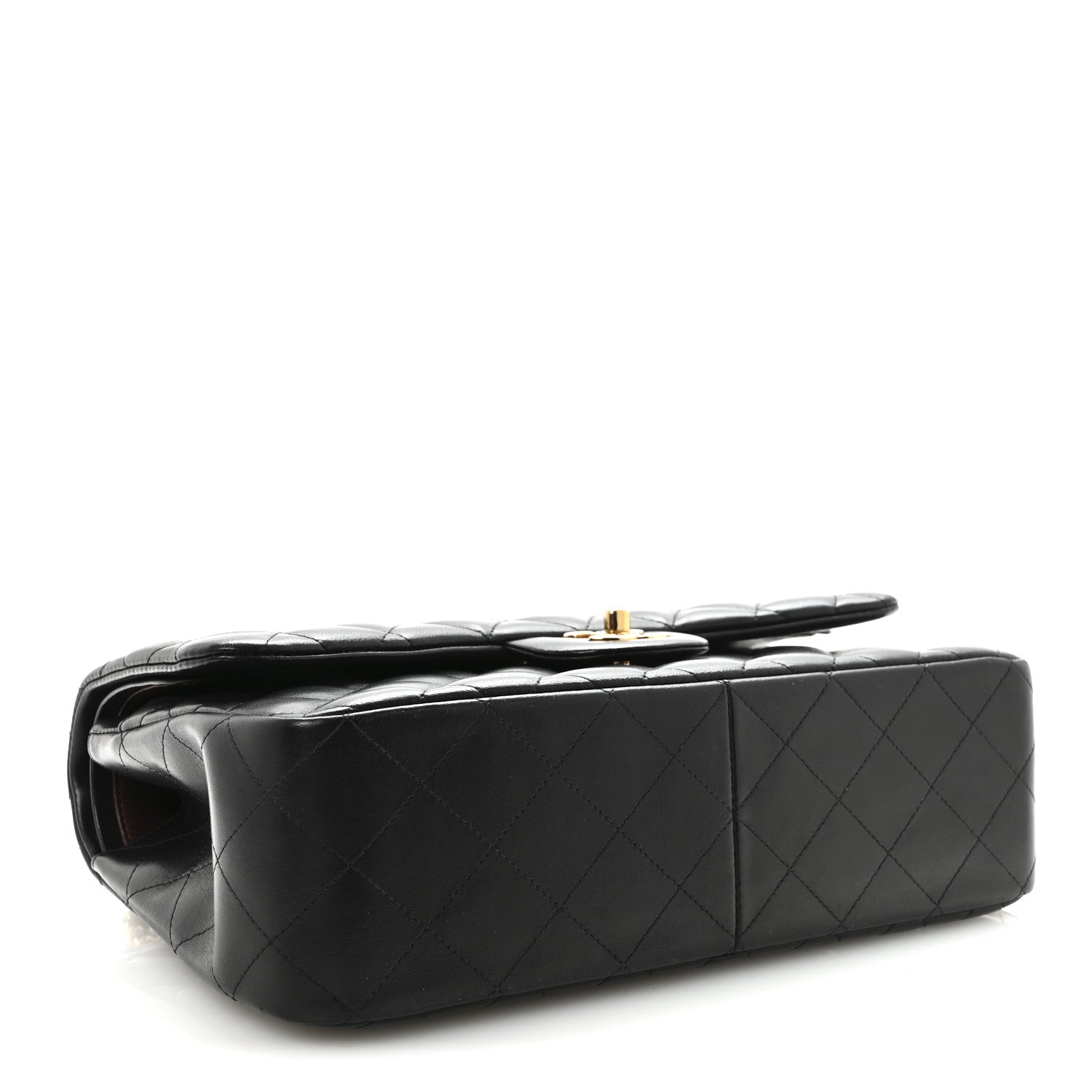 Chanel Lambskin Quilted Jumbo Double Flap  Black