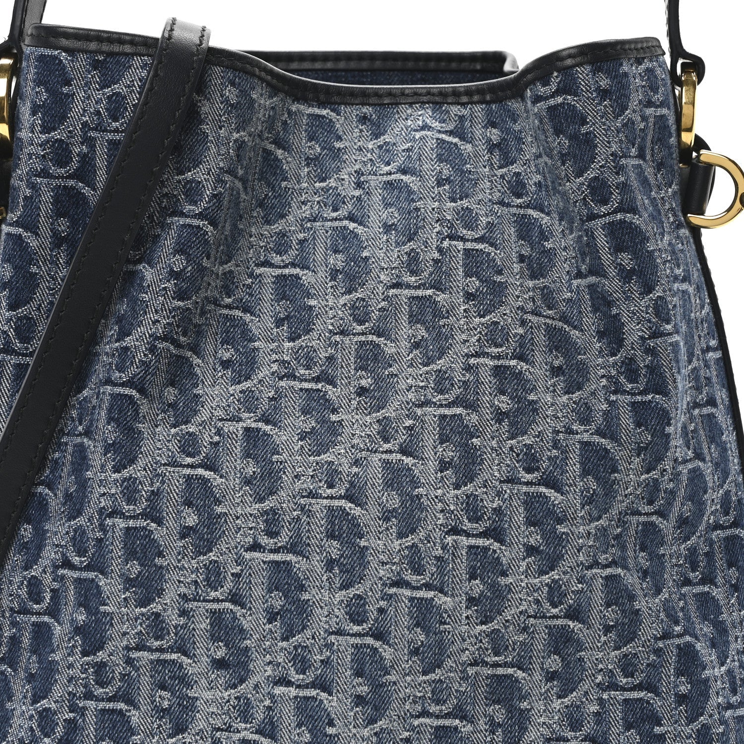 Christian Dior Denim Jacquard Oblique C'est Dior Bucket Bag Blue