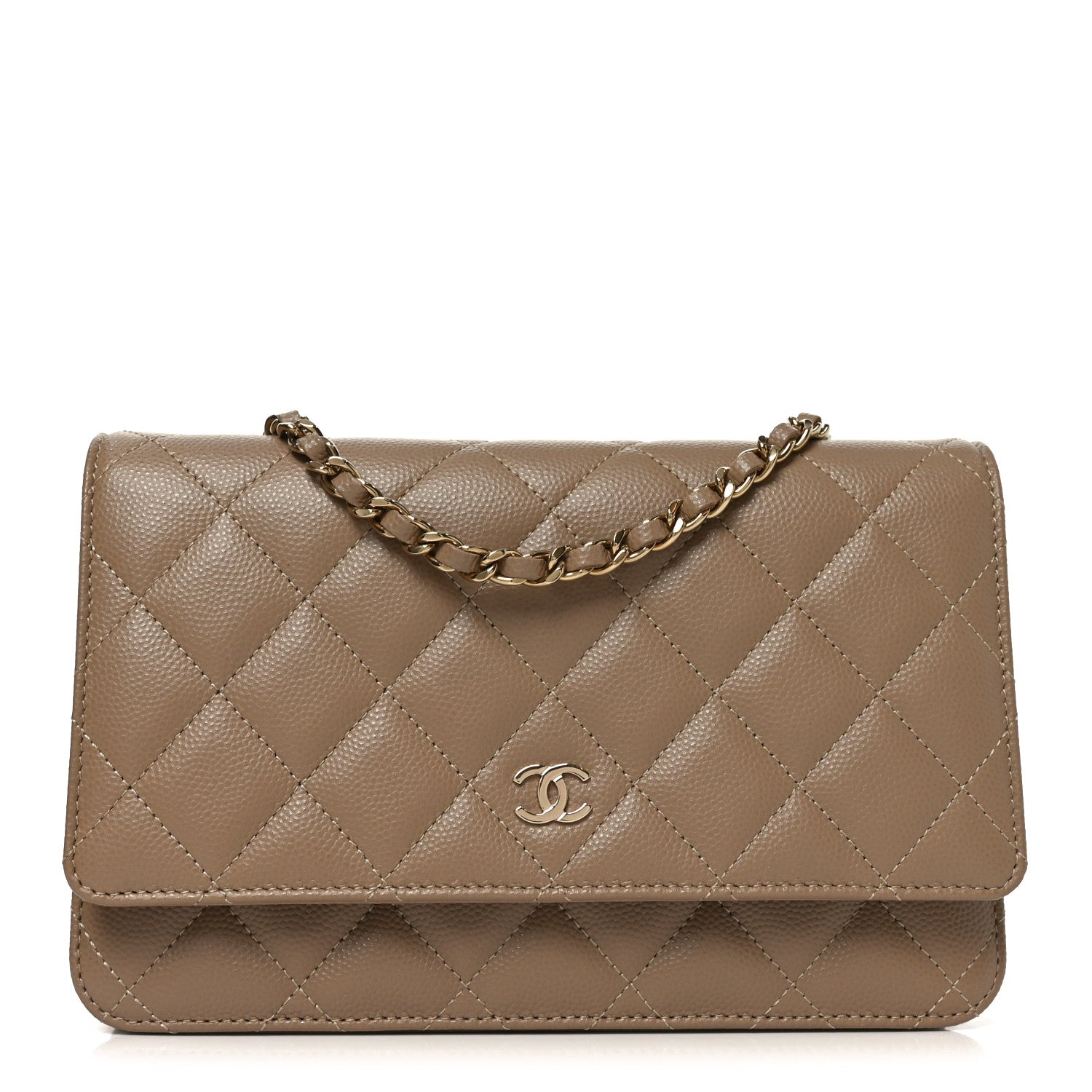 Chanel Caviar Quilted Wallet on Chain WOC Beige