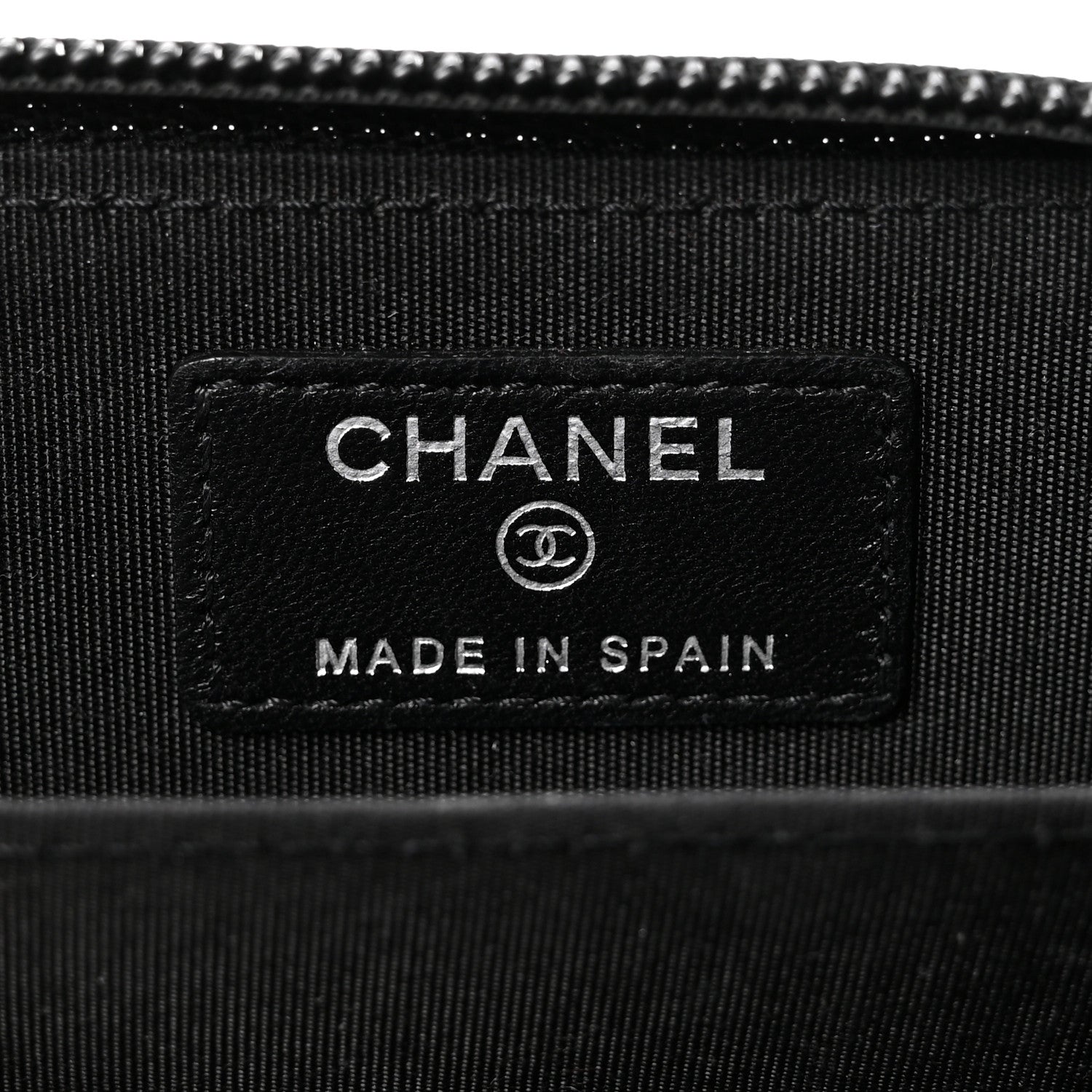 Lambskin Quilted Zip Around Boy Coin Purse Wallet Black
