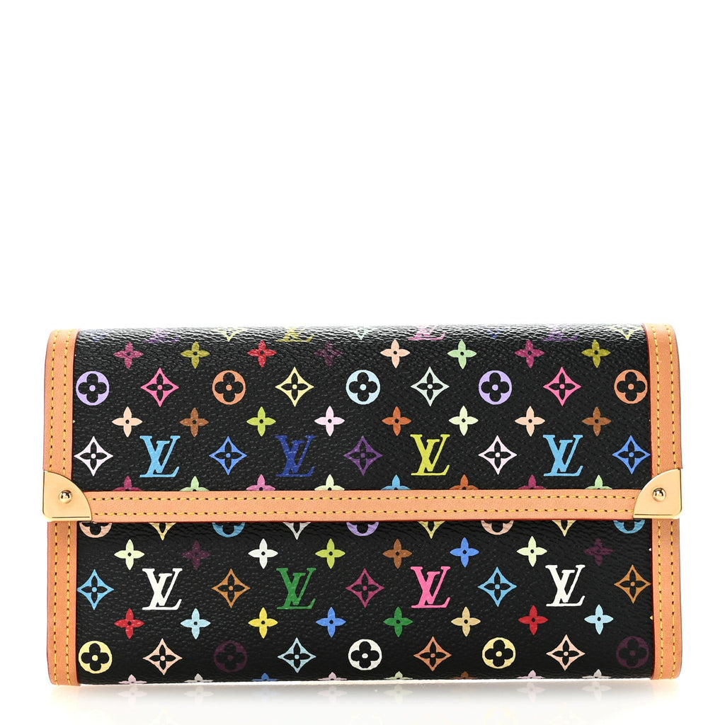 Louis Vuitton Monogram Multicolor Porte Tresor International Wallet Black