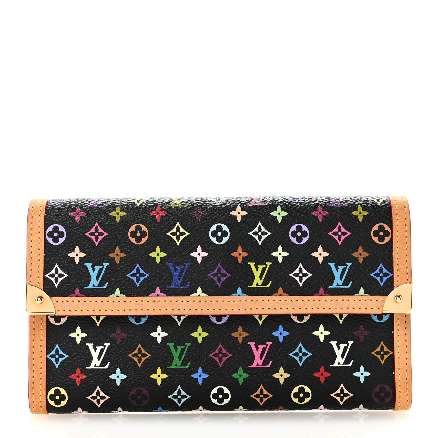 Louis Vuitton Monogram Multicolor Porte Tresor International Wallet Black