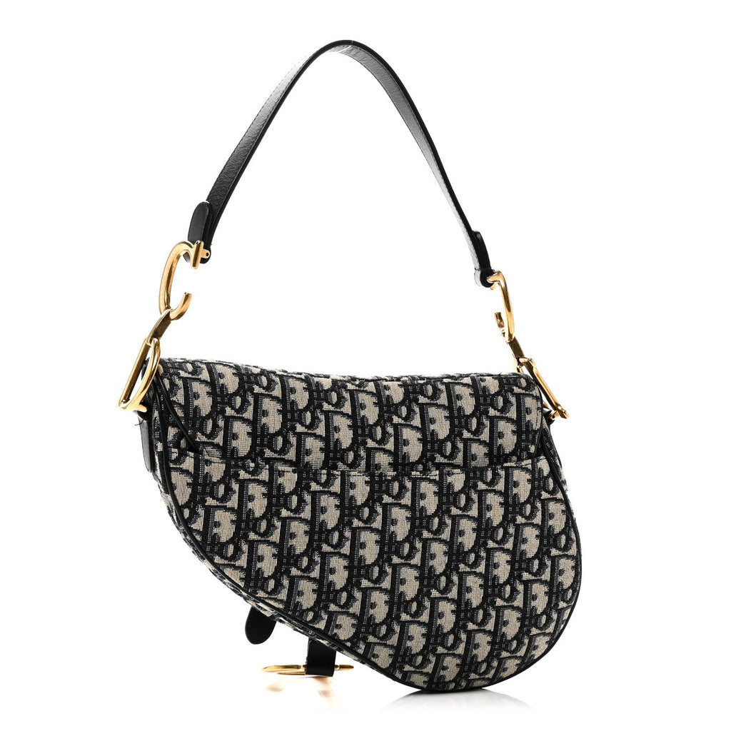 Christian Dior Oblique Saddle Bag Blue