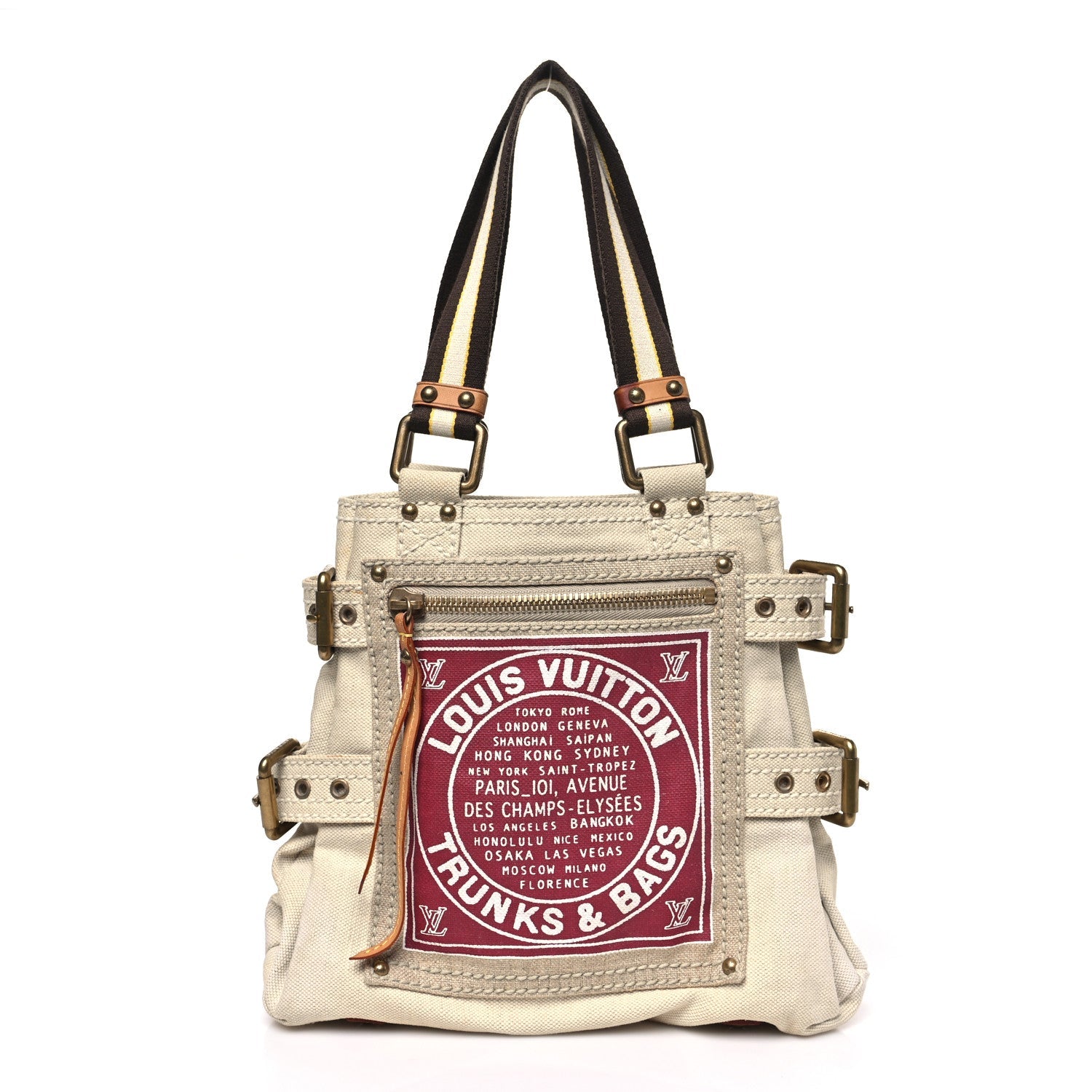 Louis Vuitton Toile Globe Shopper Cabas PM Red
