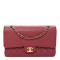 Chanel Caviar Quilted Medium Double Flap Dark Pink