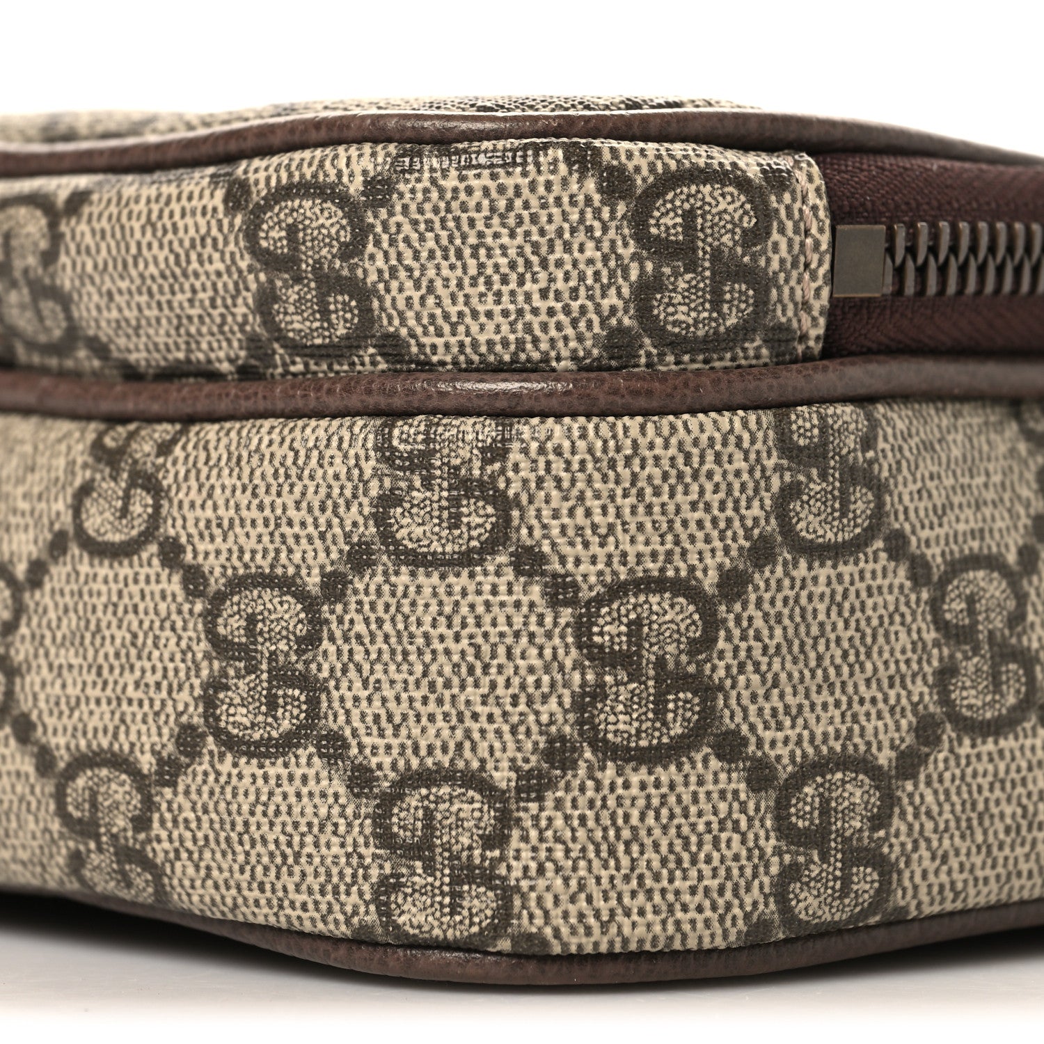 Gucci GG Supreme Monogram Mini Neo Vintage Double Zip Messenger Bag Beige New Acero Crop