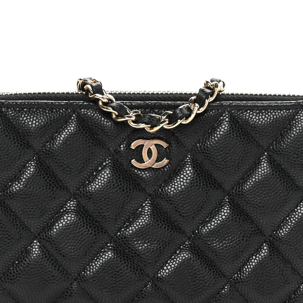 Chanel Caviar Quilted Small Clutch With Chain Black