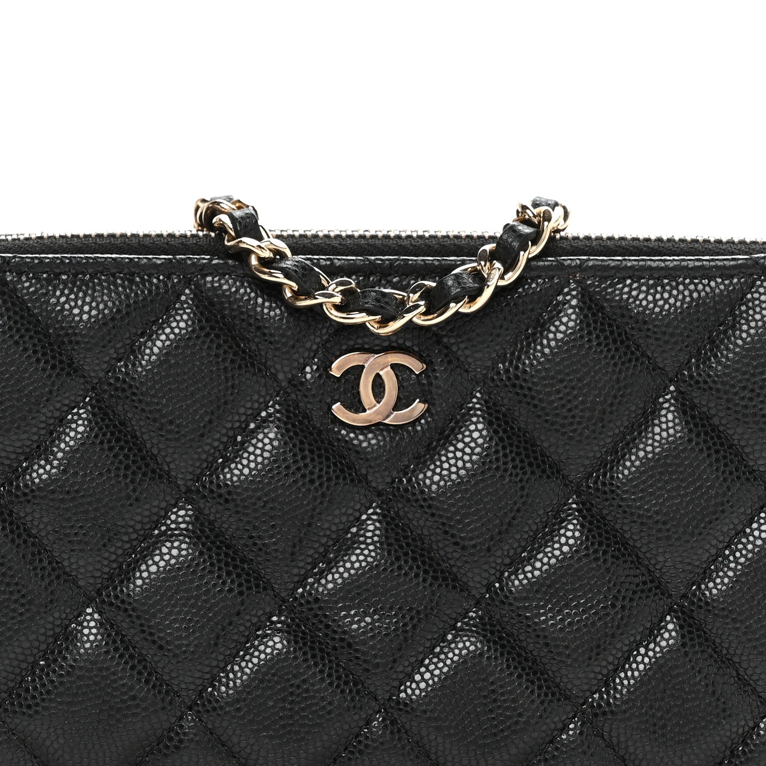 Chanel Caviar Quilted Small Clutch With Chain Black
