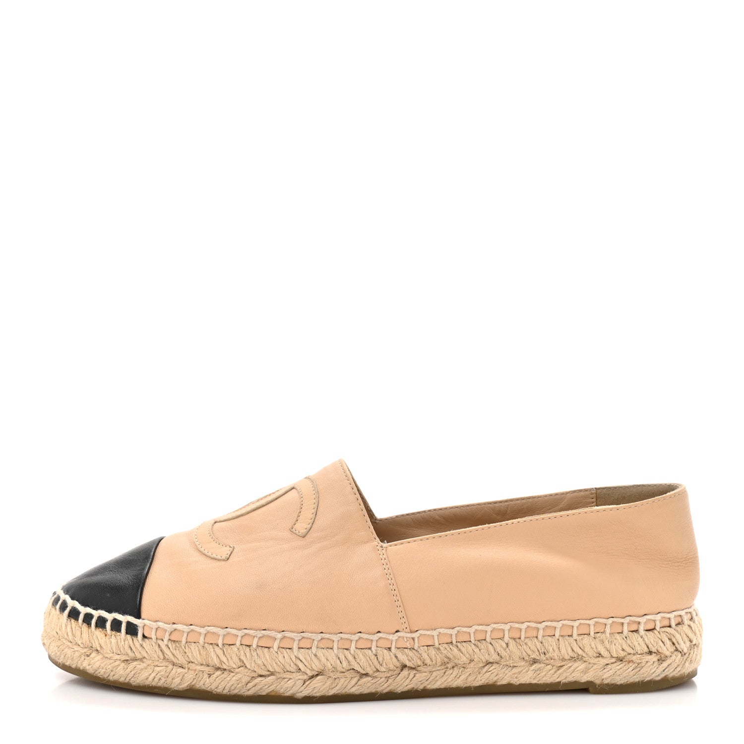 Lambskin CC Espadrilles 38 Beige Black