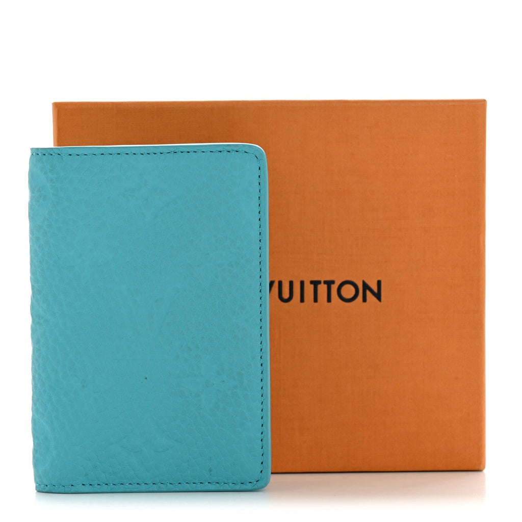 Louis Vuitton Taurillon Monogram Pocket Organizer Turquoise