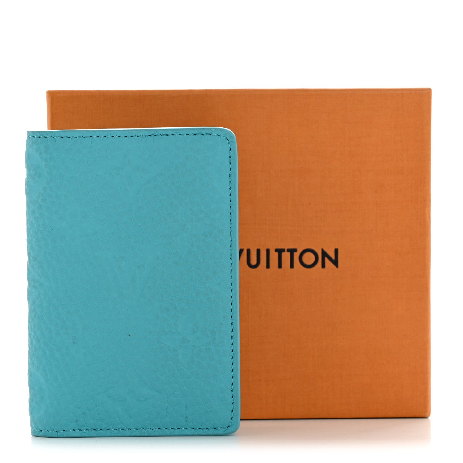 Louis Vuitton Taurillon Monogram Pocket Organizer Turquoise