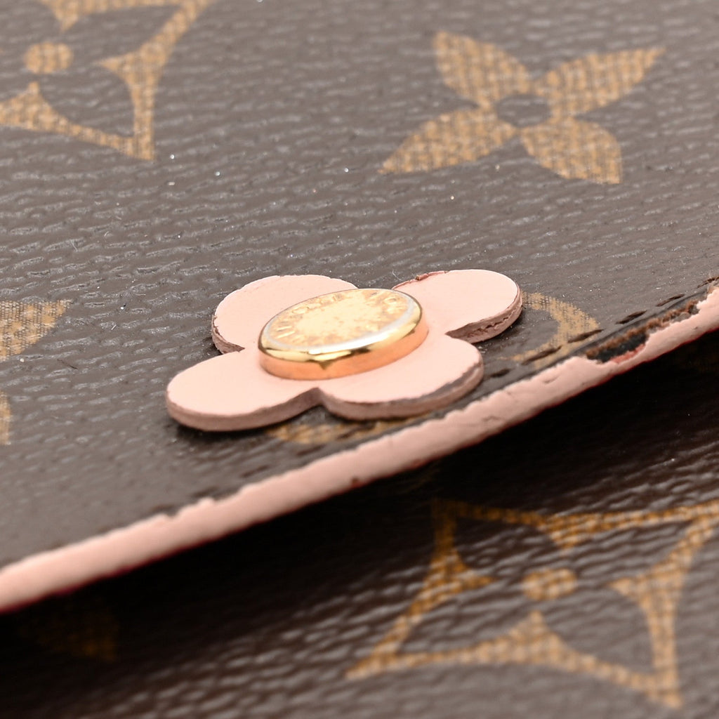 Louis Vuitton Monogram Bloom Flower Emilie Wallet Fuchsia
