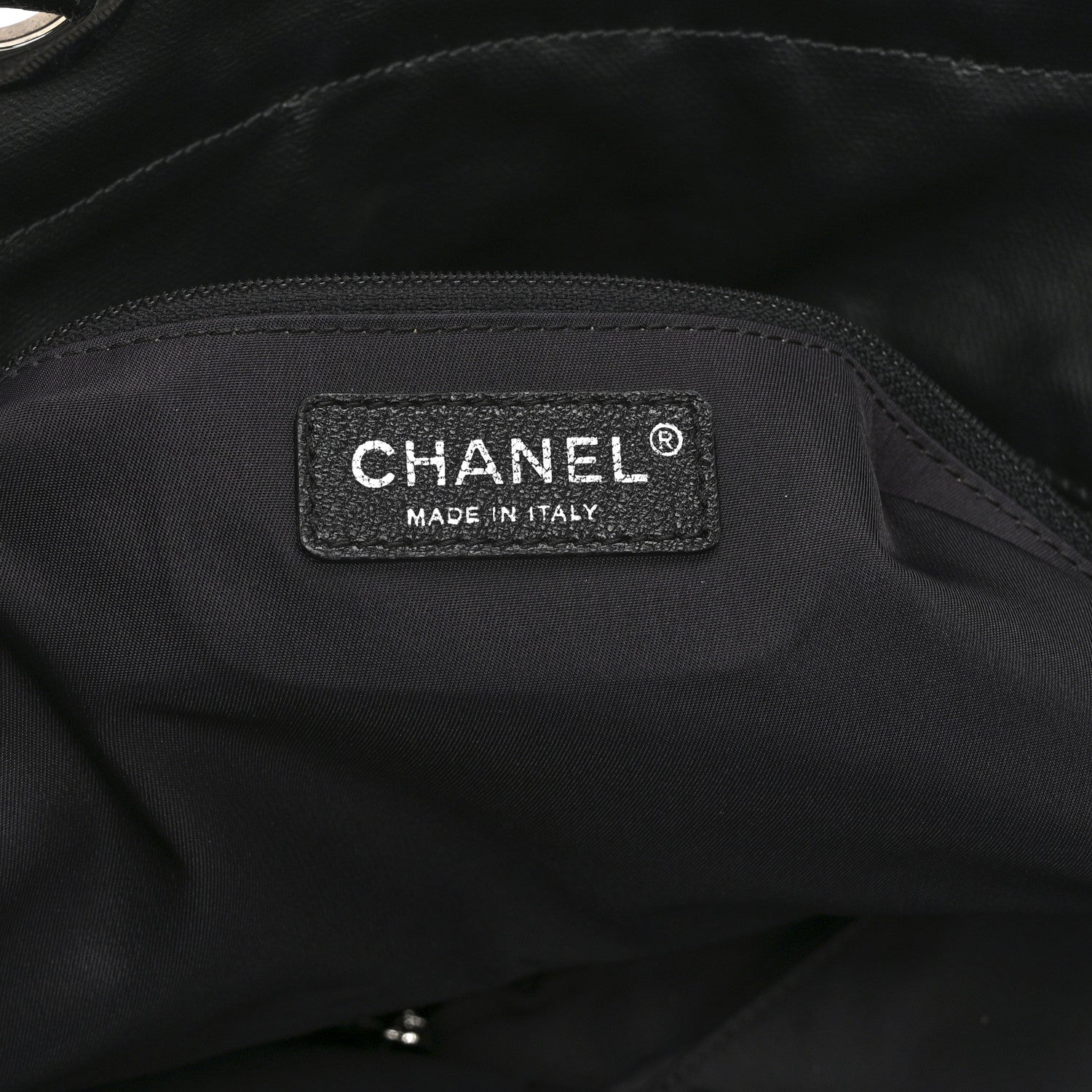 Chanel Coated Canvas Quilted Large Paris Biarritz Tote Black