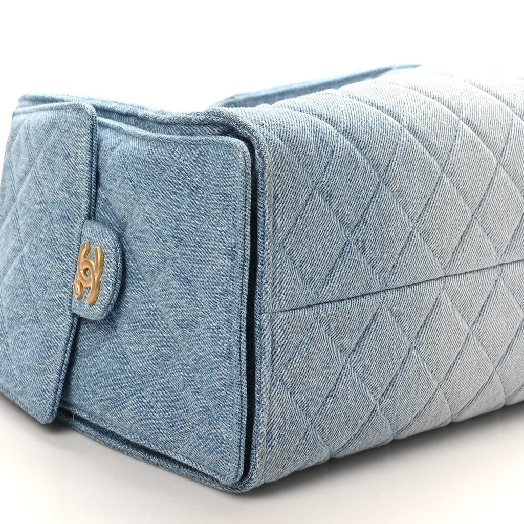 Chanel Washed Denim Quilted Medium Chanel 25 Handbag Blue