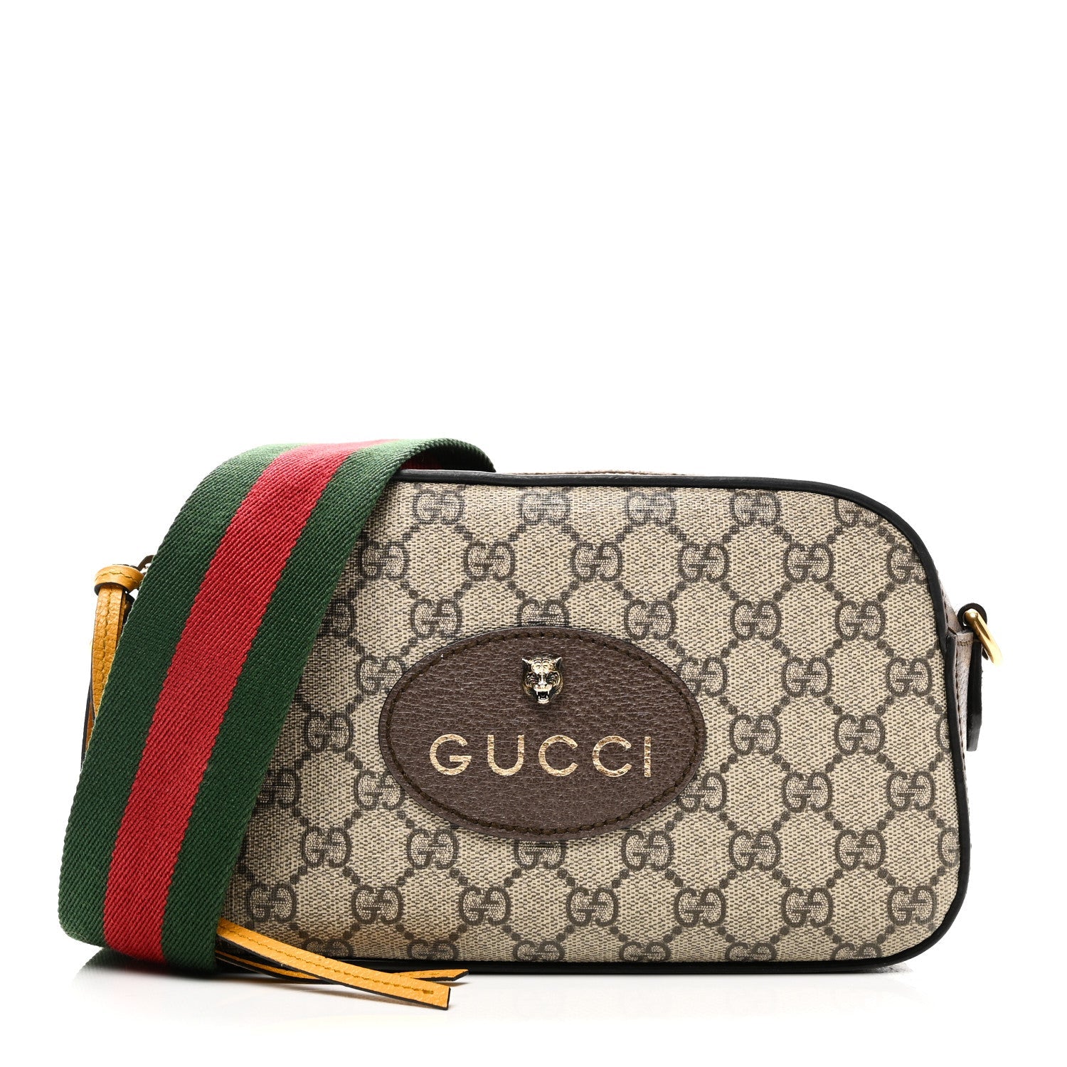Gucci GG Supreme Monogram Web Neo Vintage Shoulder Bag Beige New Acero Crop