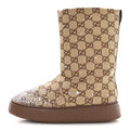 Gucci Monogram GG Strass Thermal Bootie 37 Camel Ebony