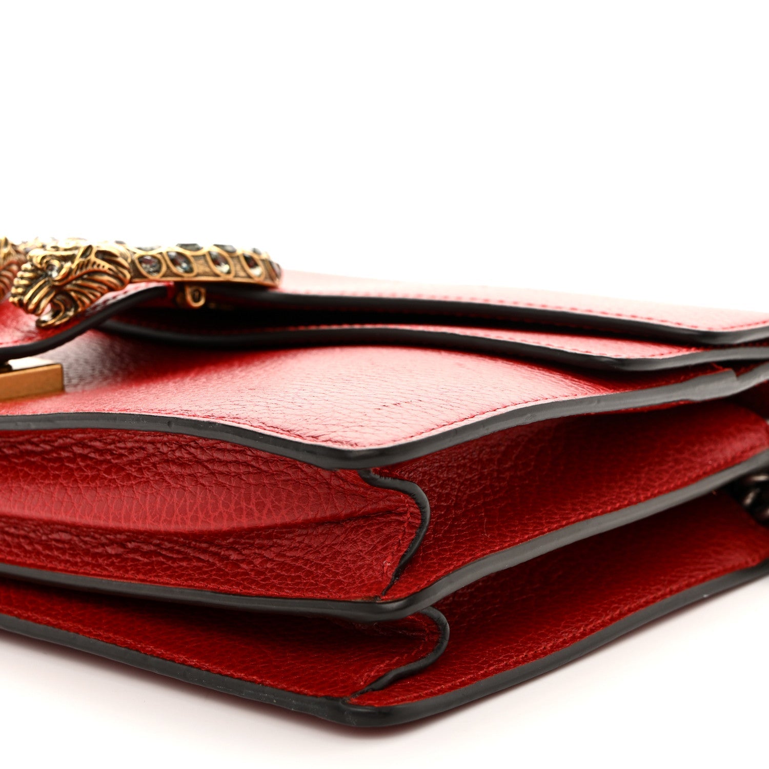 Gucci Dollar Calfskin Swarovski Crystal Small Dionysus Shoulder Bag Hibiscus Red