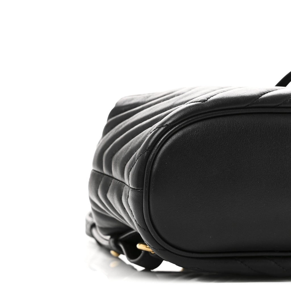 Gucci Calfskin Matelasse GG Marmont Flap Backpack Black