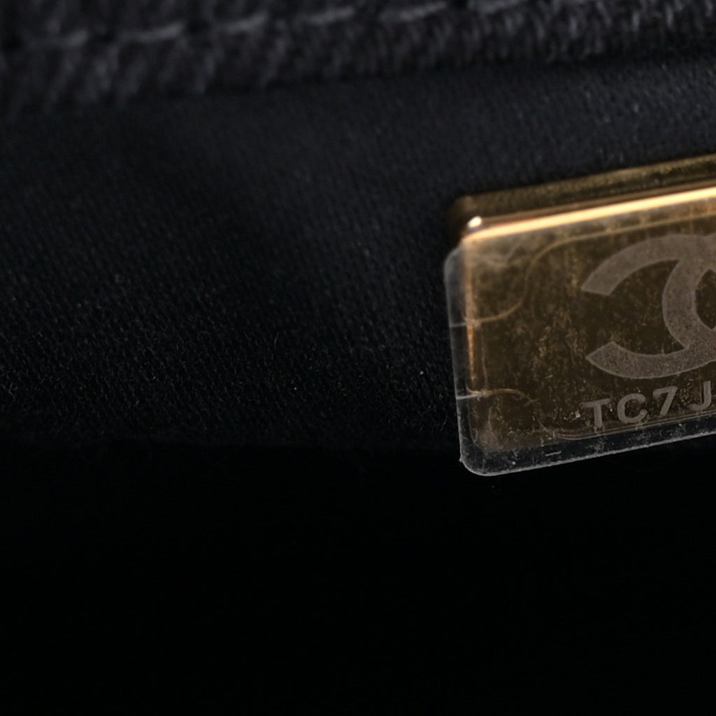 Chanel Washed Denim Quilted Mini Chanel 25 Handbag Black