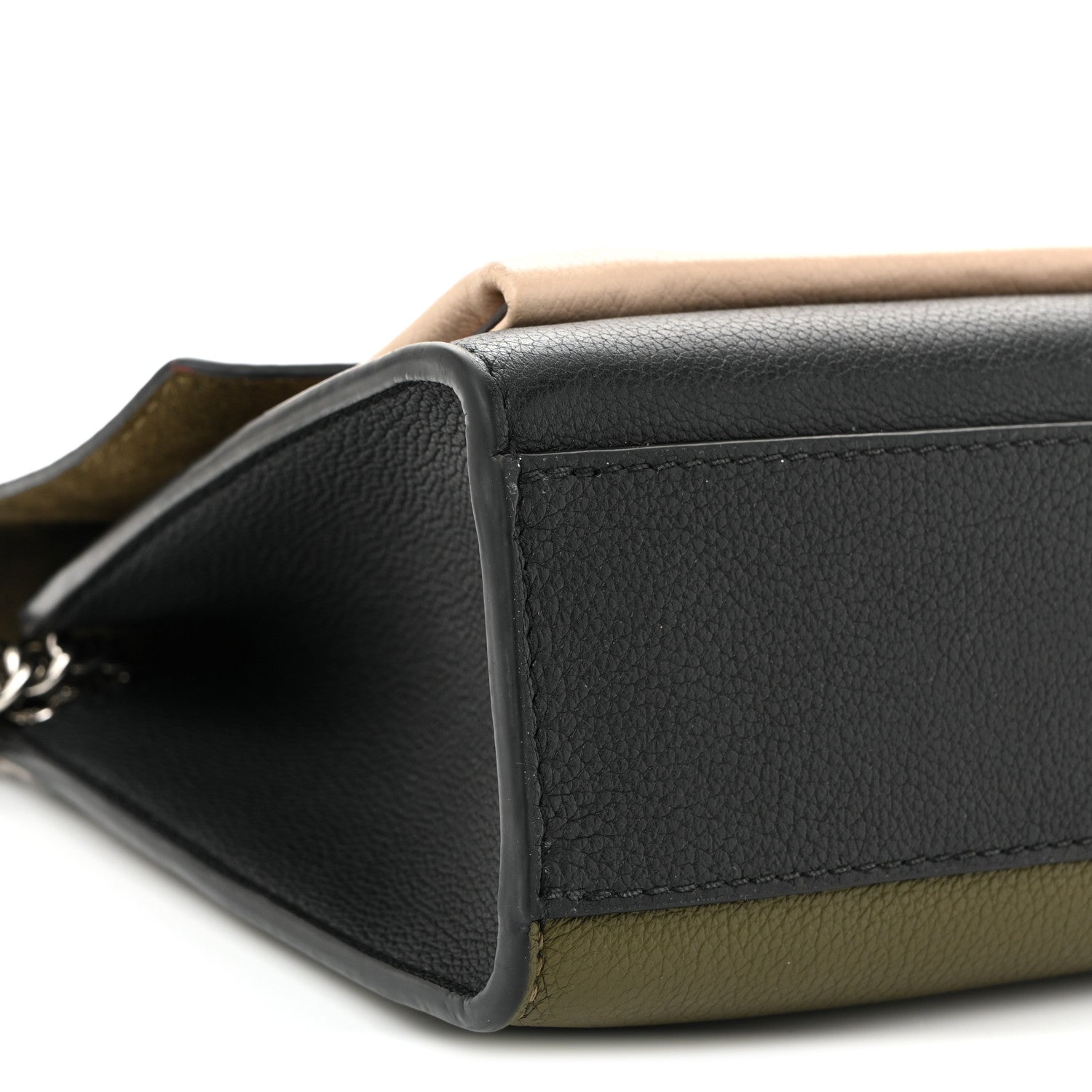 Louis Vuitton Soft Calfskin Mylockme Chain Bag BB Smokey Brown Green