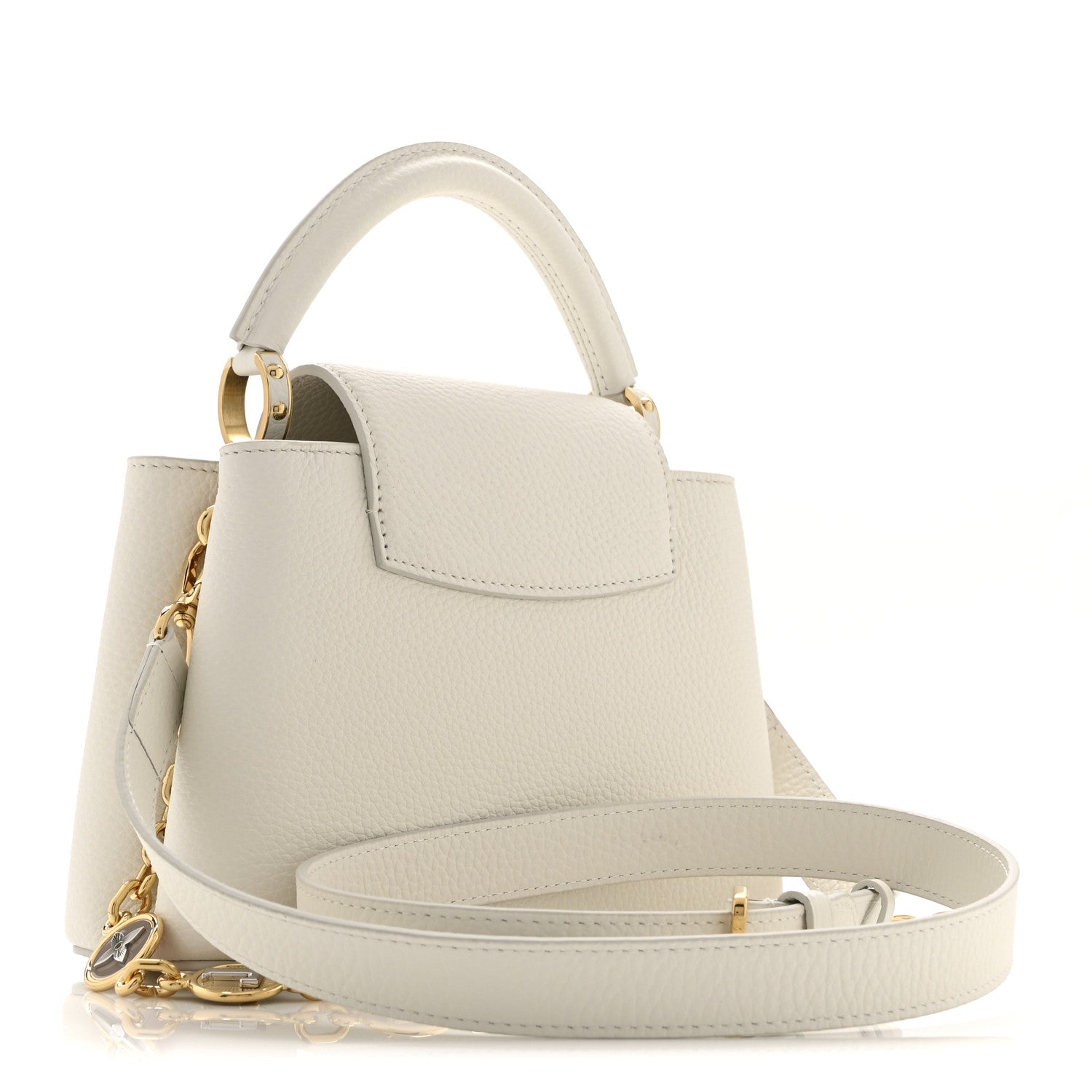 Louis Vuitton Taurillon Small Chain My Capucines Snow