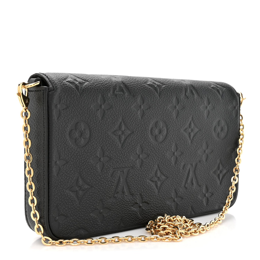 Louis Vuitton Empreinte Pochette Felicie Chain Wallet Black
