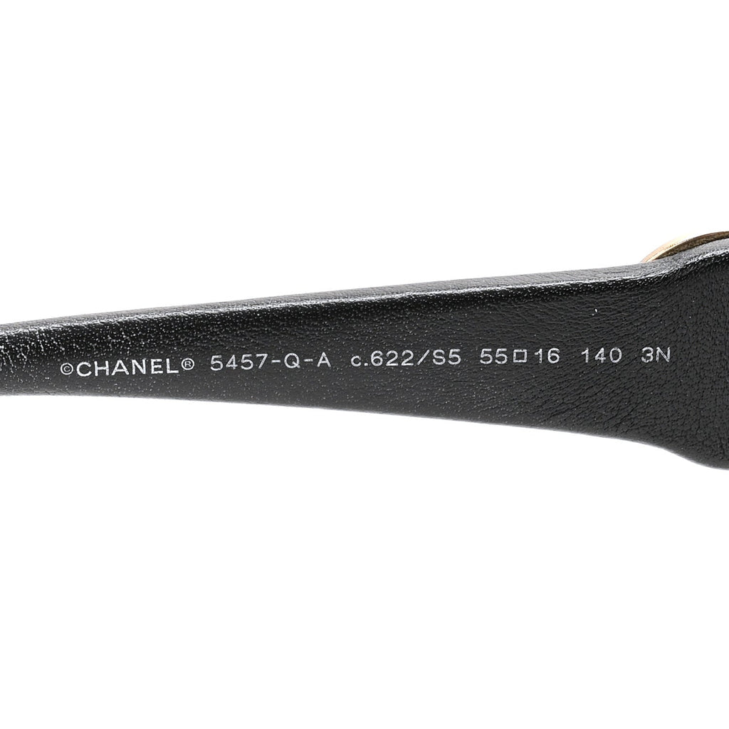 Acetate Lambskin CC Sunglasses 5457-Q-A Black