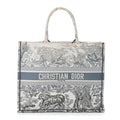 Christian Dior Gradient Canvas Embroidered Large Dioriviera Toile De Jouy Book Tote Blue