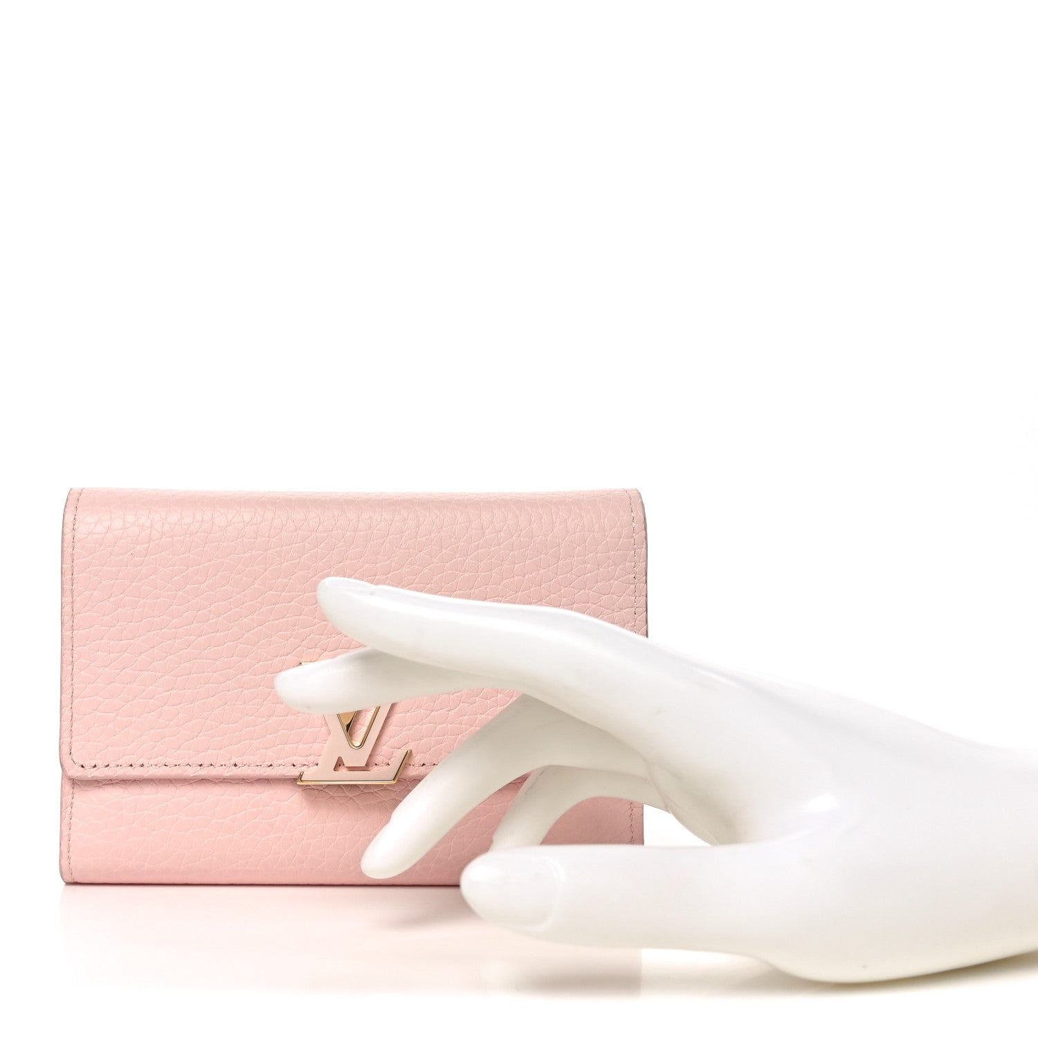 Louis Vuitton Taurillon Capucines Compact Wallet Magnolia