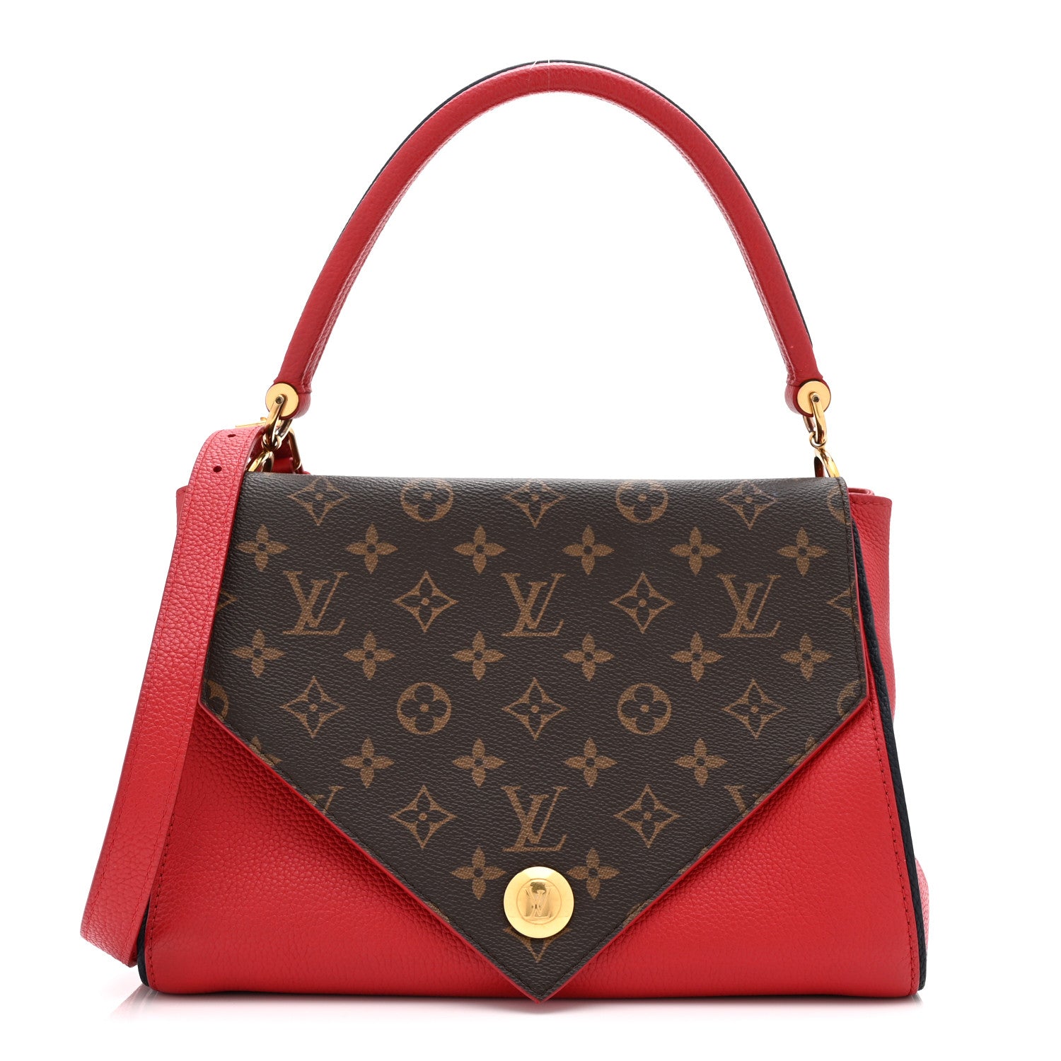 Louis Vuitton Grained Calfskin Monogram Double V Rubis