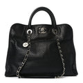 Chanel Calfskin Perforated Up In The Air Tote Black