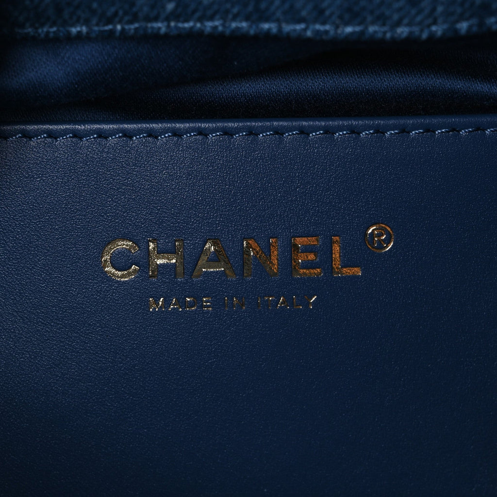 Chanel Washed Denim Quilted Small Chanel 25 Handbag Blue