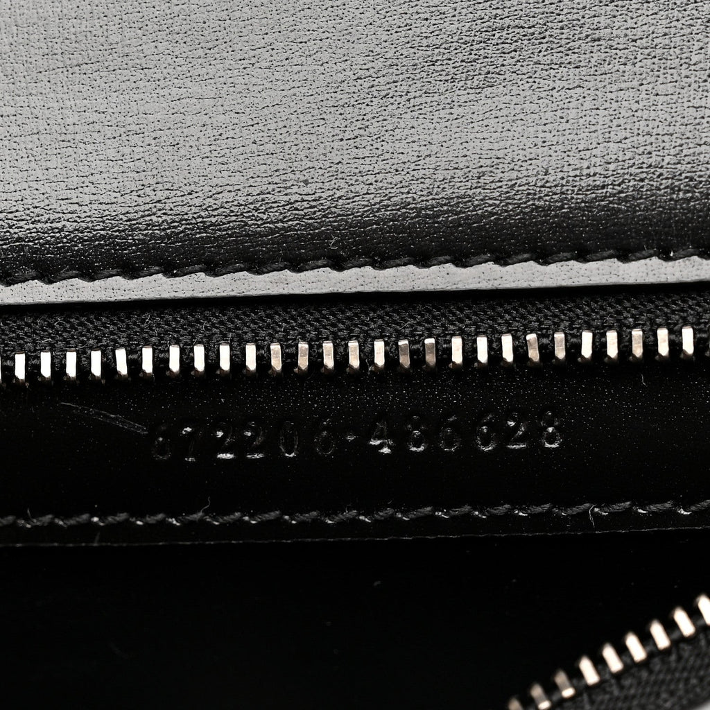 Gucci Boarded Dyana Lux Calfskin Web Monochrome Medium Bamboo 1947 Top Handle Bag Black
