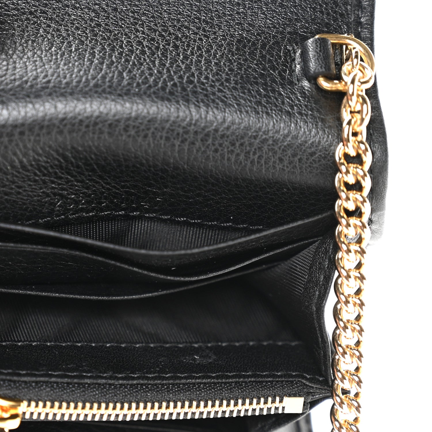 Gucci Roxy Calfskin Medium Blondie Chain Wallet Black