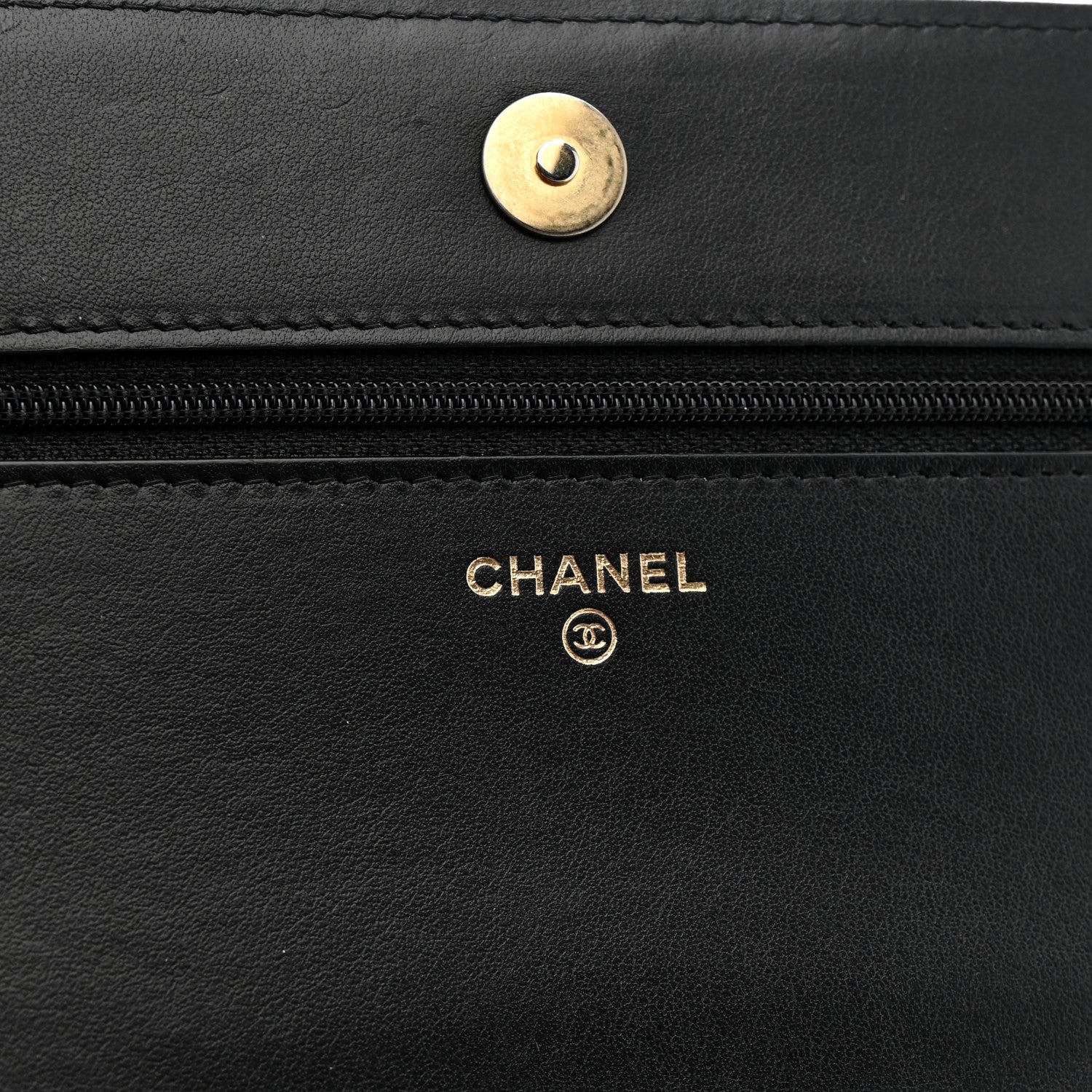 Chanel Caviar Quilted Boy Wallet On Chain WOC Black