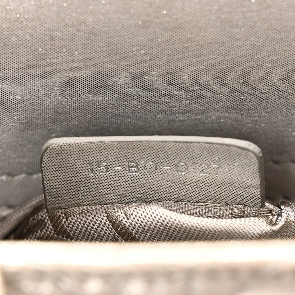 Christian Dior Metallic Lambskin Cannage Mini Lady Dior Silver