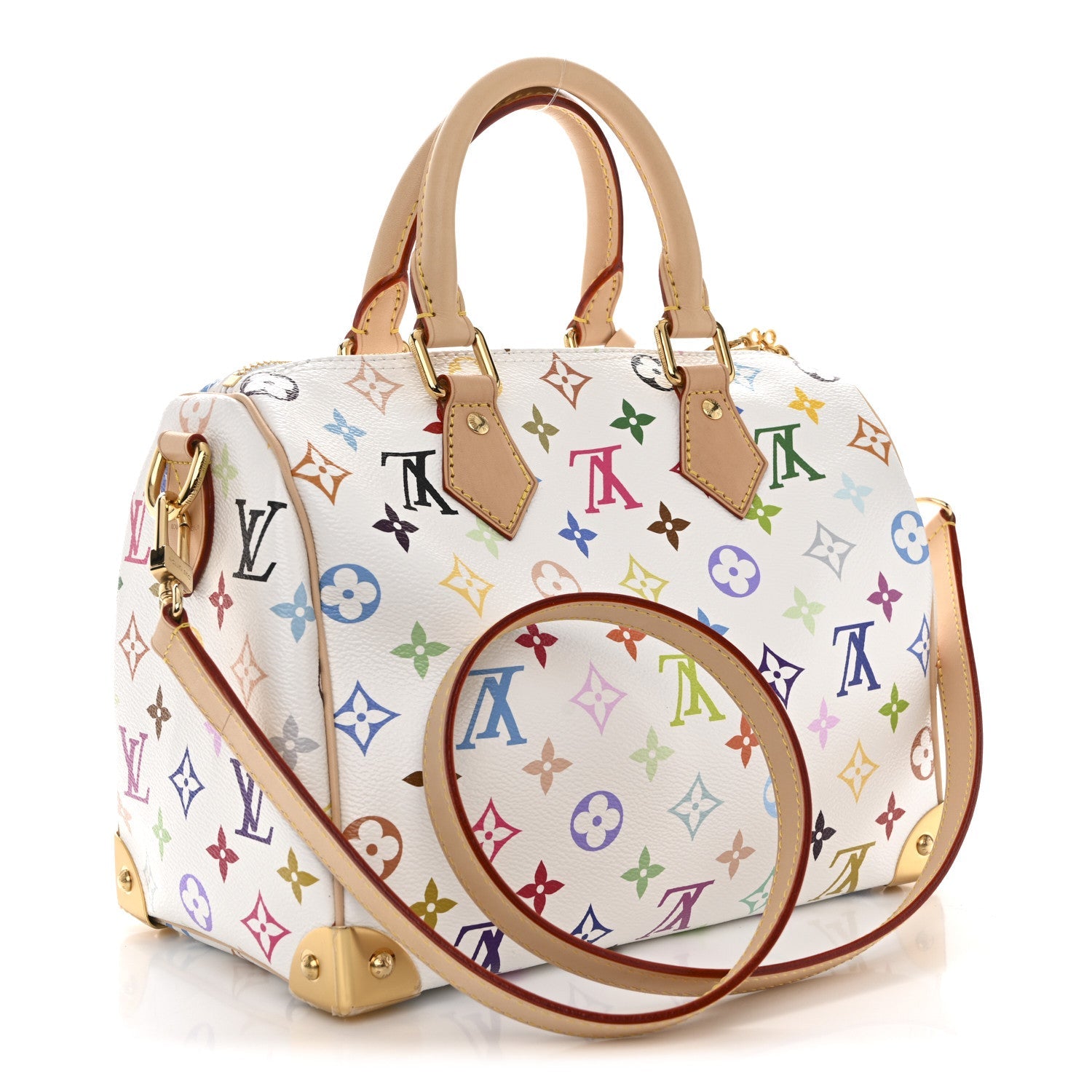 Louis Vuitton LV X TM Monogram Multicolor Speedy Bandouliere 25 White