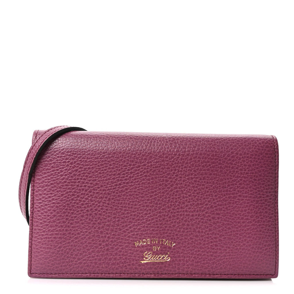 Gucci Dollar Calfskin Mini Swing Wallet Bag Purple