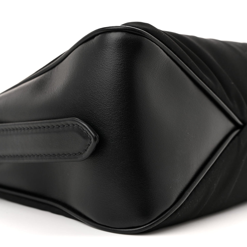 Prada Re-Nylon Vitello Large Aimee Shoulder Bag Black