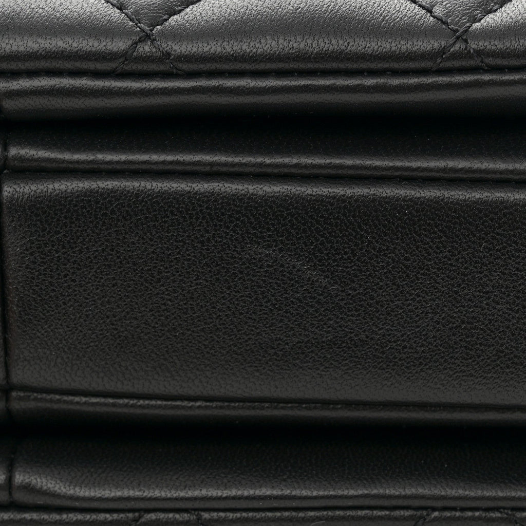 Chanel Lambskin Quilted Mini Trendy CC Dual Handle Flap Bag Black