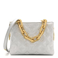 Louis Vuitton Lambskin Embossed Monogram Coussin BB Silver