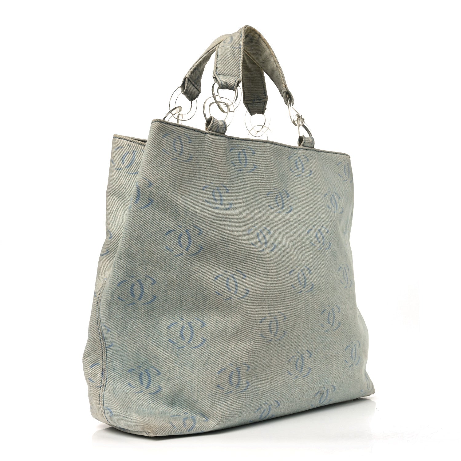 Chanel Denim Large CC Tote Light Blue