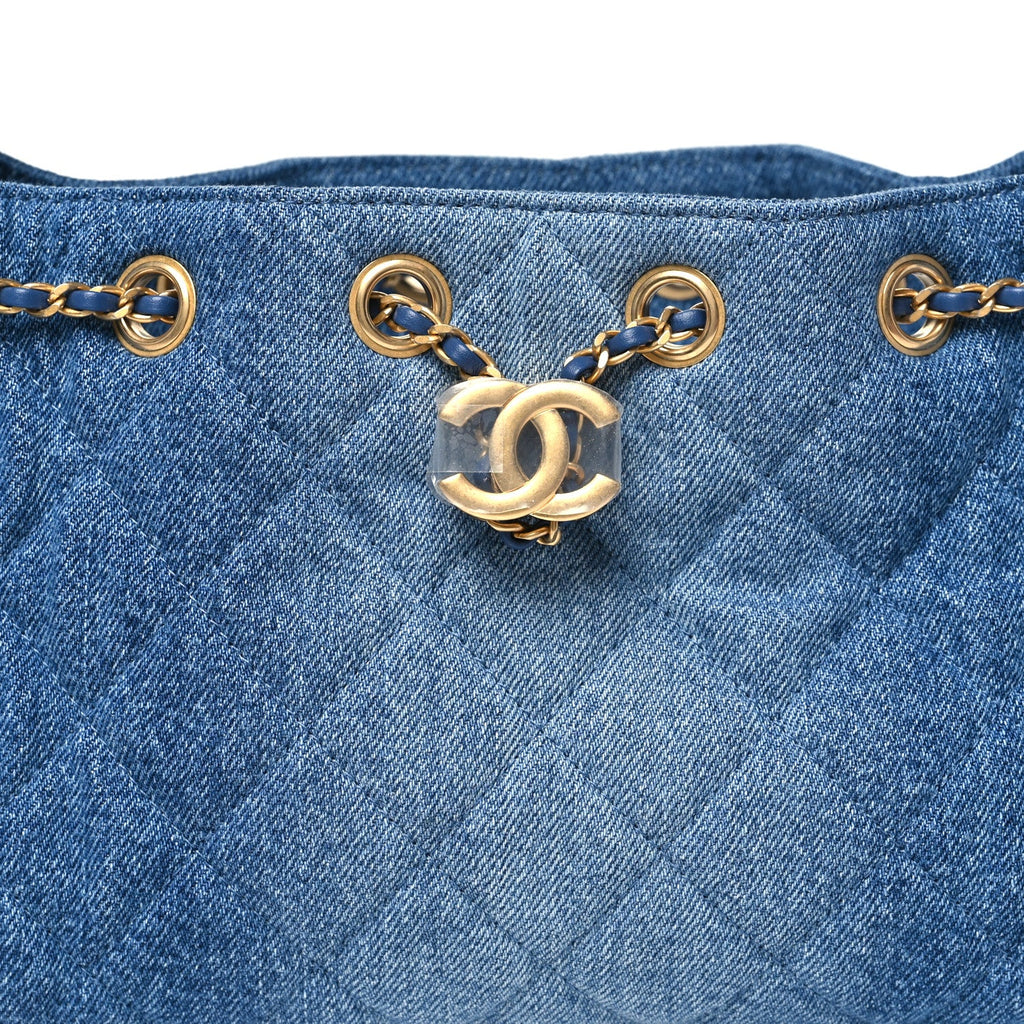 Chanel Washed Denim Quilted Mini Chanel 25 Handbag Blue
