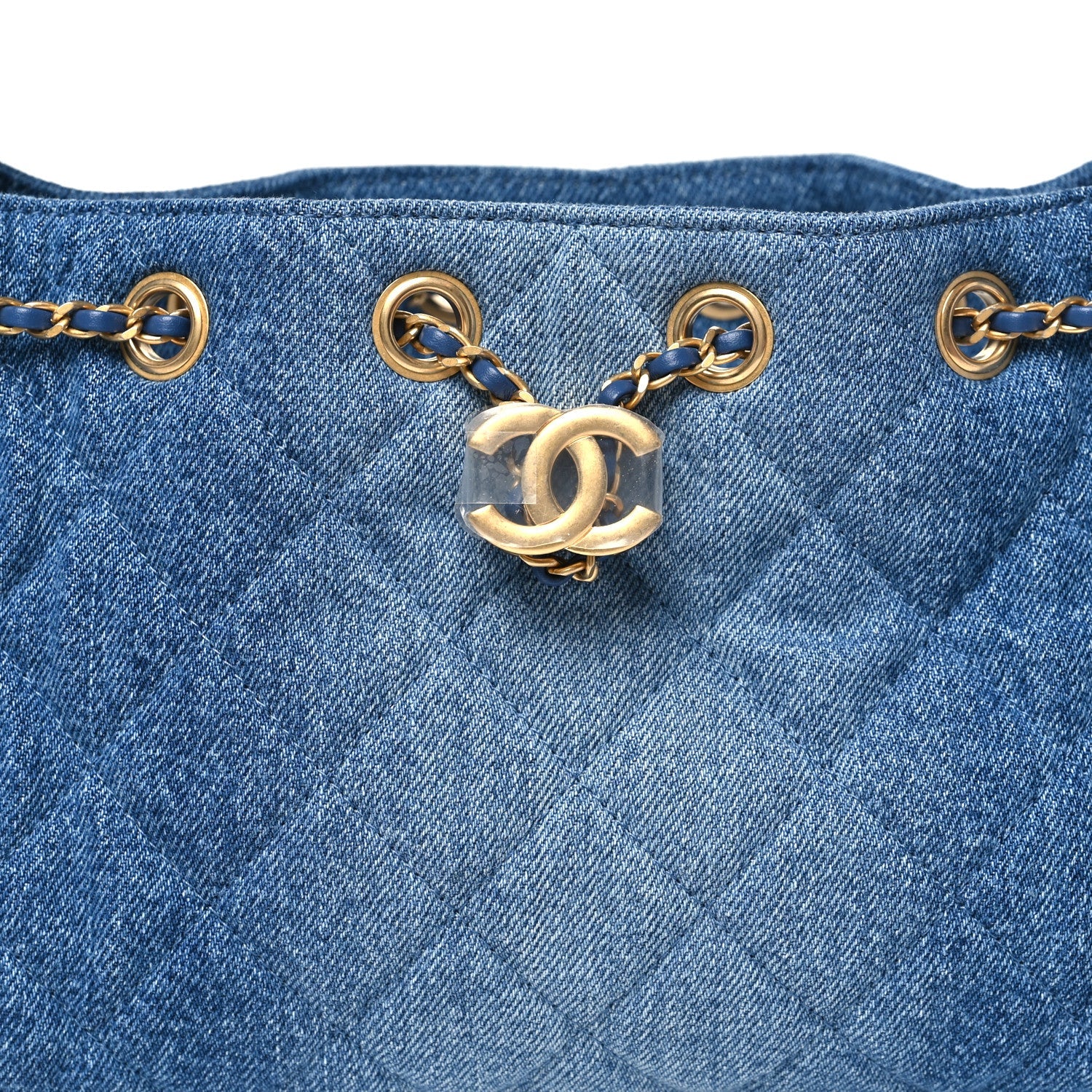 Chanel Washed Denim Quilted Mini Chanel 25 Handbag Blue