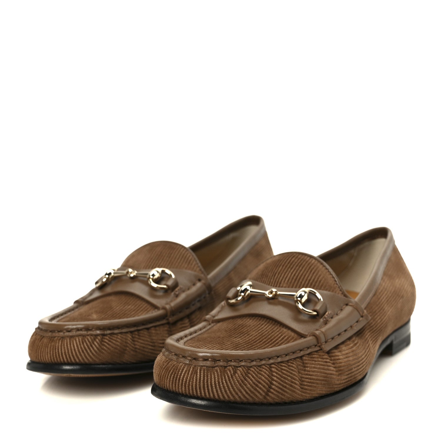 Gucci Corduroy Womens 1953 Horsebit Loafers 36 Velvety Camel