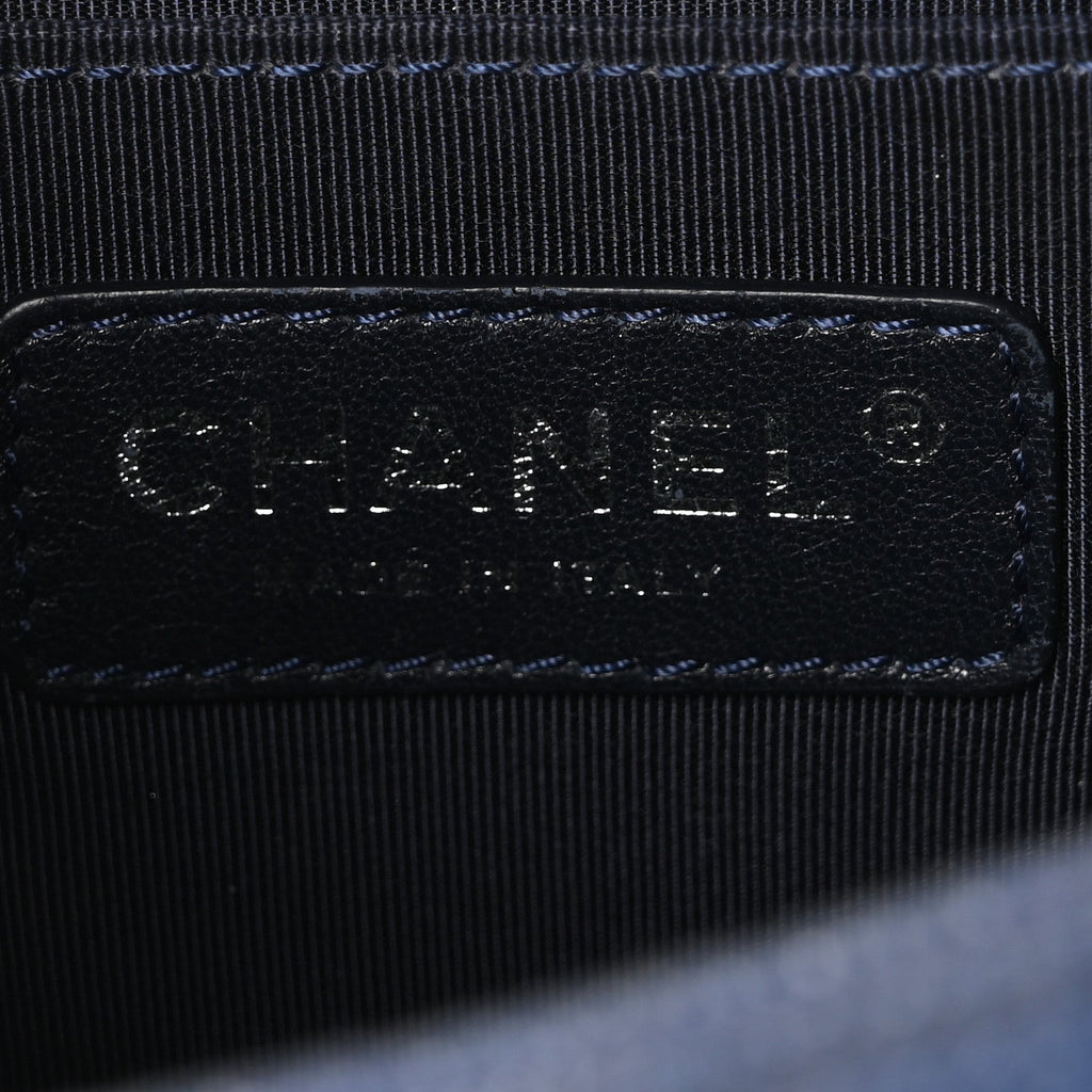 Chanel Denim Chevron Small Boy Flap Light Blue
