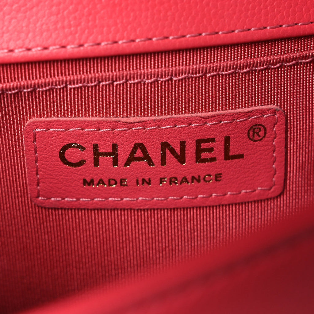 Chanel Caviar Quilted Small Boy Flap Pink